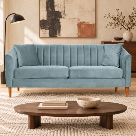 Canapele - Canapea Belle 208x80x85 cm Material Catifea Turcoaz