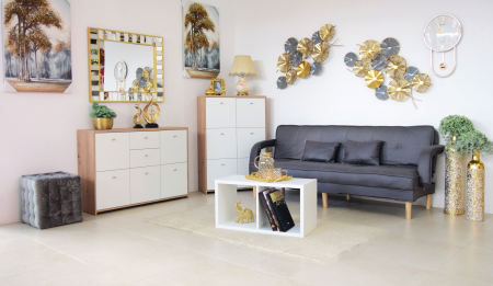 Canapea Clara 200x78x62 cm Rabatabila Catifea Gri [6]