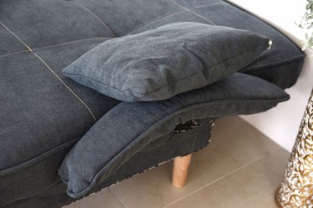 Canapea Clara 200x78x62 cm Rabatabila Stofa Gri Inchis [3]