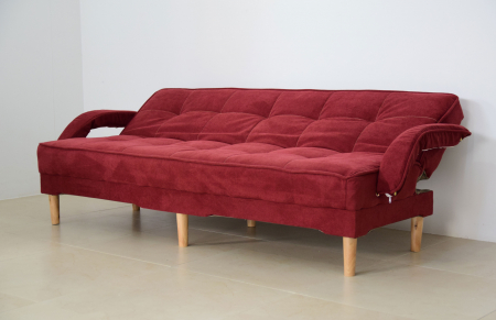 Canapea Clara 200x78x62 cm Rabatabila Stofa Visiniu [3]