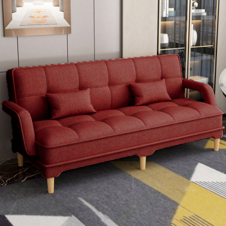Canapele - Canapea Clara 200x78x62 cm Rabatabila Stofa Visiniu