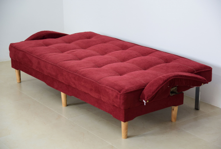 Canapea Clara 200x78x62 cm Rabatabila Stofa Visiniu [4]