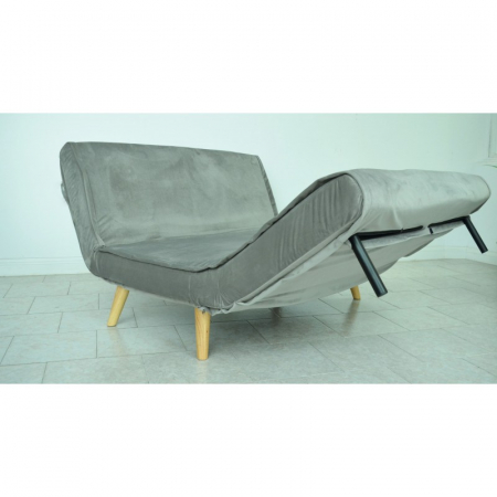 Canapea Extensibila 123x77x190 cm Catifea Light Grey [3]