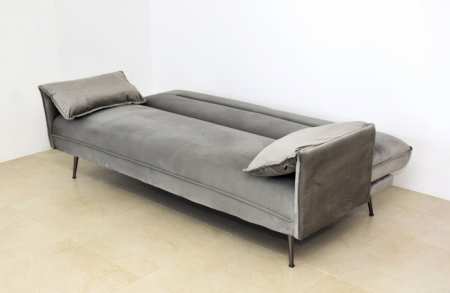 Canapea Fiore 199x95x90 cm Rabatabila Catifea Gri Deschis [3]