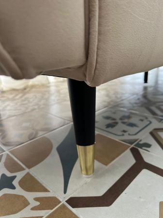 Canapea Glamour 219x84x81 cm Rabatabila Catifea Crem [3]