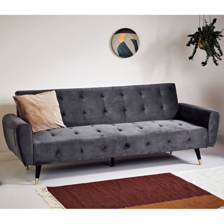 Produse - Canapea Glamour 219x84x81 cm Rabatabila Dark Grey