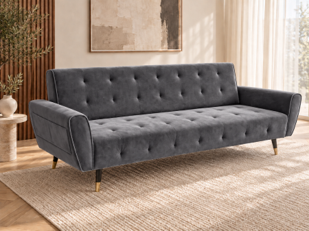 Canapele - Canapea Glamour 219x84x81 cm Rabatabila Dark Grey