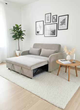 Canapele - Canapea Sunny 2 Locuri Extensibila 170x90x90 cm Tapiterie Stofa Gri (cod:25092)