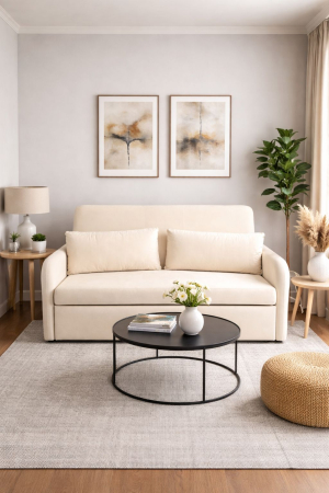 Canapele - Canapea Sunny Extensibila 170x90x90 cm Tapiterie Catifea Velvet Bej