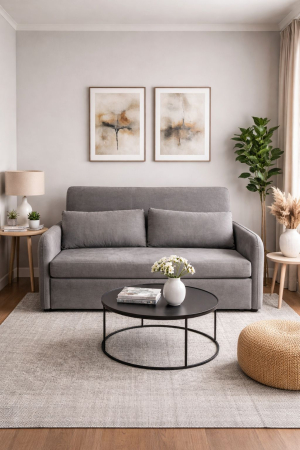 Canapele - Canapea Sunny Extensibila 170x90x90 cm Tapiterie Catifea Velvet Gri Inchis