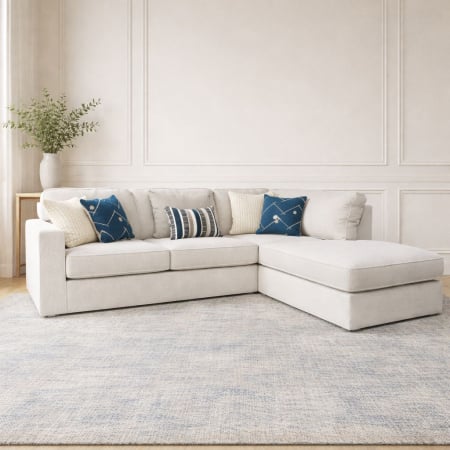 Canapele - Coltar Alyadria 283x95x230 cm Tapitat Stofa Nuanta Ivory