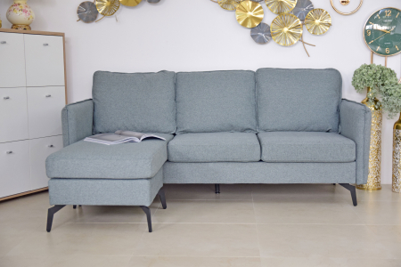 Coltar Hyperion Reversibil Stânga/Dreapta 193x86x136 cm Stofa Cyan-Gri [1]