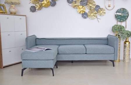 Coltar Hyperion Reversibil Stânga/Dreapta 193x86x136 cm Stofa Cyan-Gri [4]