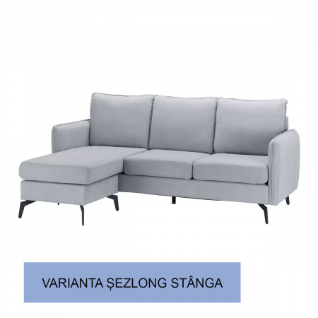 Coltar Hyperion Reversibil Stânga/Dreapta 193x86x136 cm Stofa Gri [5]