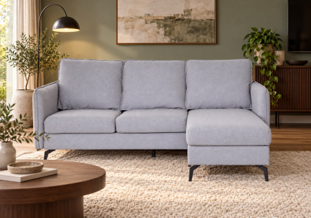 Canapele - Coltar Hyperion Reversibil Stânga/Dreapta 193x86x136 cm Stofa Gri