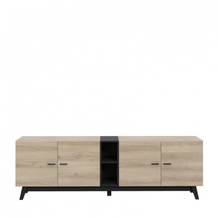 Comoda Cardiff 200x63x41 cm Nuanta Negru/Sonoma [2]