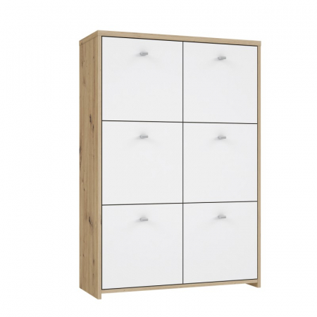 Comodă Tisa 77x112x29 cm Nuanta Alb/Sonoma [1]