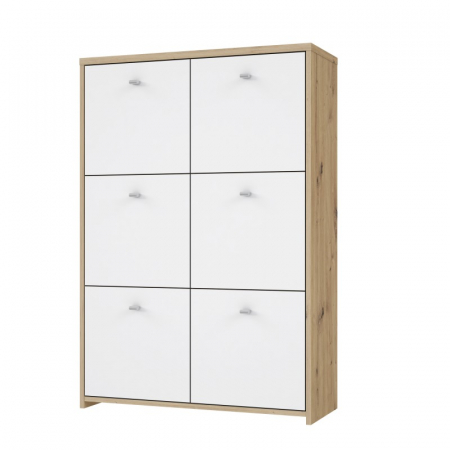 Comodă Tisa 77x112x29 cm Nuanta Alb/Sonoma [3]