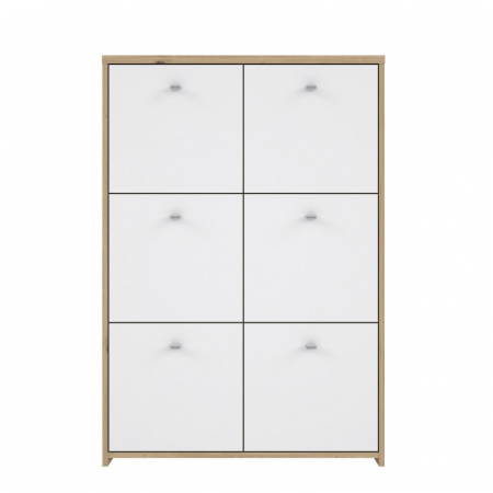 Comodă Tisa 77x112x29 cm Nuanta Alb/Sonoma [2]