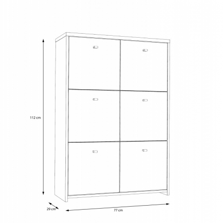 Comodă Tisa 77x112x29 cm Nuanta Alb/Sonoma [6]