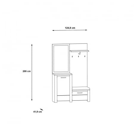 Cuier Hol Aveo 125x200x42 cm Nuanta Alb [6]