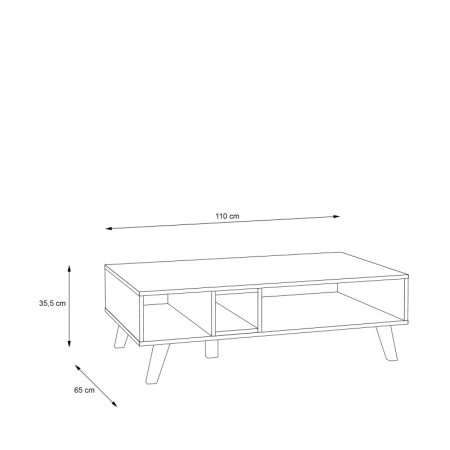 Masa Lora 110x35x65 cm Nuanta Sonoma/Negru [3]