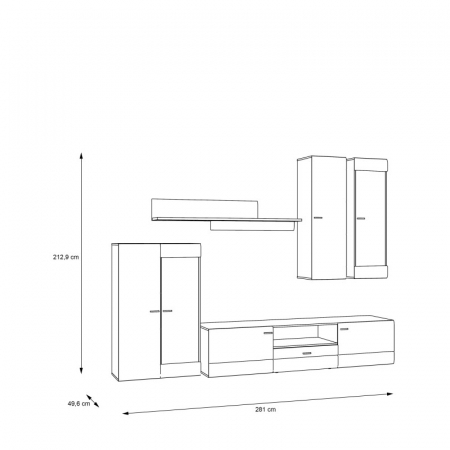 Mobilier Living Briliant 281x213x49 cm Nuanta Alb [4]