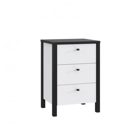 Noptiera Trio 35x70x30 cm Nuanta Alb/Negru [1]