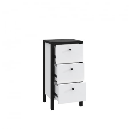 Noptiera Trio 35x70x30 cm Nuanta Alb/Negru [3]