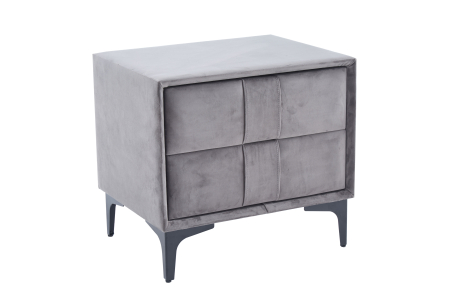 Pat+2 Noptiere Melinda 160x200 cm Tapitat Catifea Gri [6]