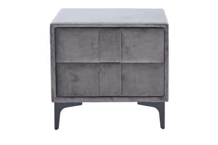 Pat+2 Noptiere Melinda 180x200 cm Tapitat Catifea Gri [4]