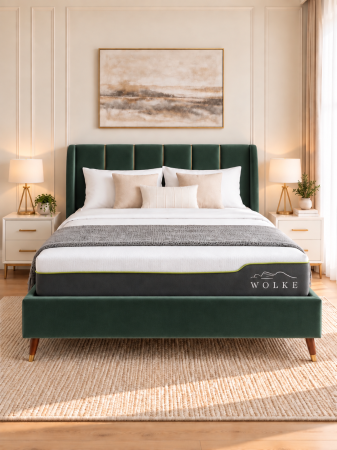 Paturi - Pat Belmonde 160x200 Lada de Depozitare Tapitat Catifea Verde (cod ML2304-14)