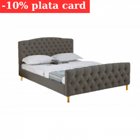 Pat Charcoal 160x200 cm Tapitat Catifea Gri Somiera Inclusa (cod ML 1707) [1]