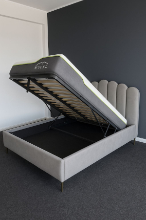 Produse - PAT CLOUD 160X200 CU LADA DE DEPOZITARE CATIFEA GRI