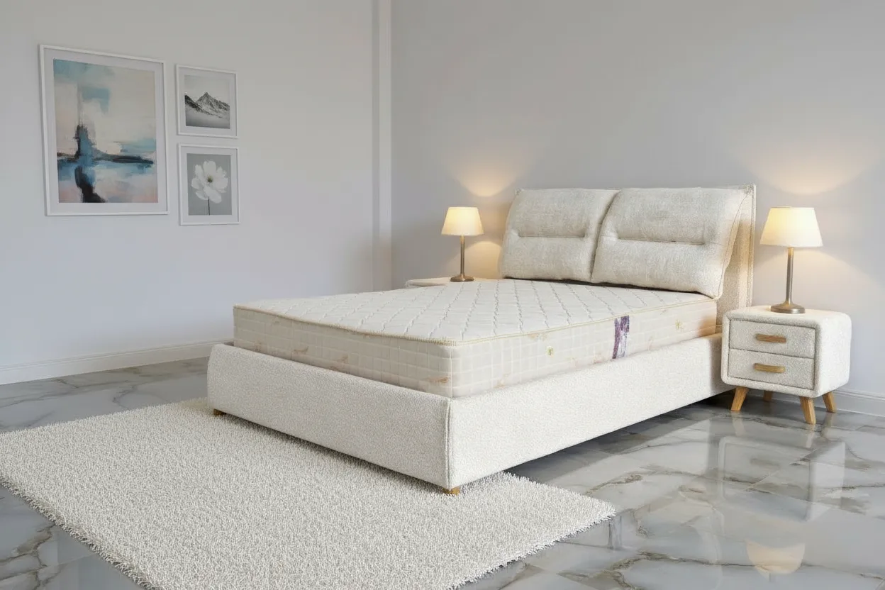 Pat Convers 160x200 cm Tapitat Stofa Teddy Nuanta Alb [1]