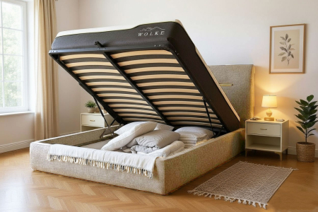 PAT COZY 160X200 CU LADA DE DEPOZITARE STOFA GRI [7]