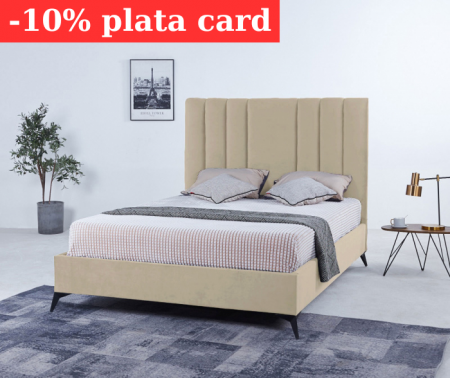 Paturi - Pat Deja Vu 160x200 cm Tapitat Catifea Beige