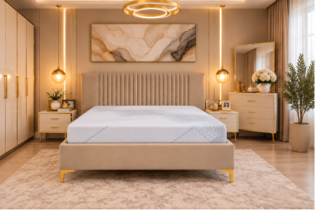 Paturi - Pat Elegance 160x200 + saltea Wolke Memory 15 cm
