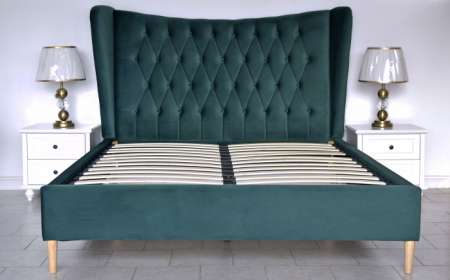 Pat Lora 160x200 cm Tapitat Catifea Gri Somiera Inclusa [4]