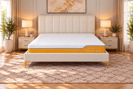 Paturi - Pat Minelli 160x190 cm Tapitat Catifea Nuanta Crem Somiera Inclusa (cod RC65)