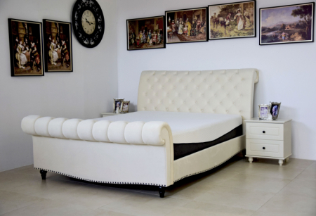 Pat Misterio 180x200 cm Tapitat Catifea Crem [3]