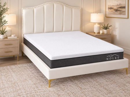Paturi - Pat Musset 140x190 cm Tapitat Catifea Nuanta Crem Somiera Inclusa (cod 6607)