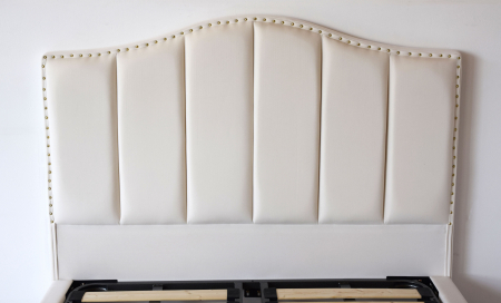 Pat Musset 160x190 cm Tapitat Catifea Nuanta Crem Somiera Inclusa (cod 6607) [6]