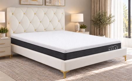 Paturi - Pat Myra 140x190 cm Tapitat Catifea Nuanta Crem Somiera Inclusa (cod RC80)