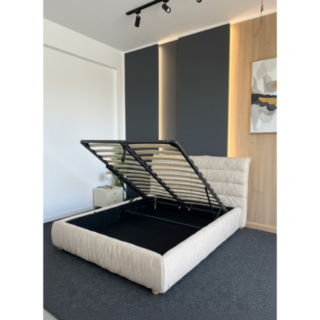 Paturi - PAT PRESTIGE 180X200 CU LADA DE DEPOZITARE STOFA BEJ