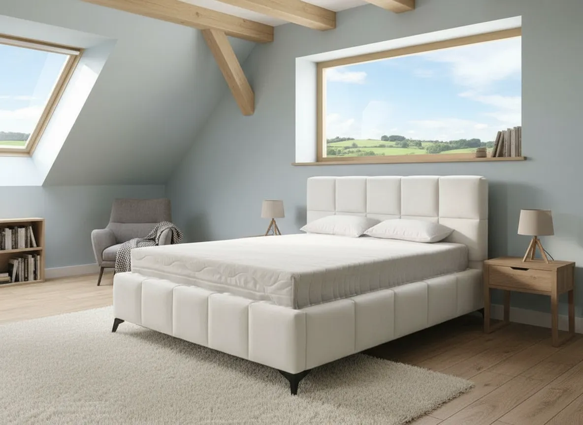 Paturi - Pat Rubik 160x200 cm Tapitat Catifea Crem Somiera Inclusa ( COD ML 2223-HLR-01)