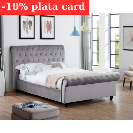 Pat Silver 160x200 cm Tapitat Catifea Taupe [1]