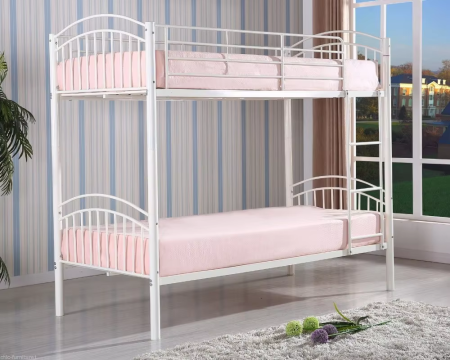 Paturi - Pat Supraetajat 215x99 cm Metalic Alb Kids MBO6