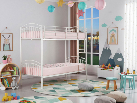 Pat Supraetajat 215x99 cm Metalic Alb Kids MBO6 [1]
