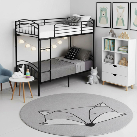 Paturi - Pat Supraetajat 215x99 cm Metalic Negru Kids MBO6